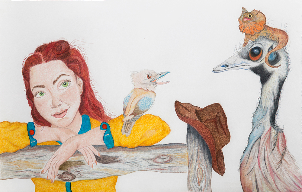 country portrait emu kookaburra