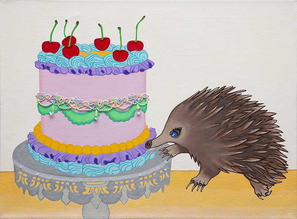 echidna eating cake 3d art